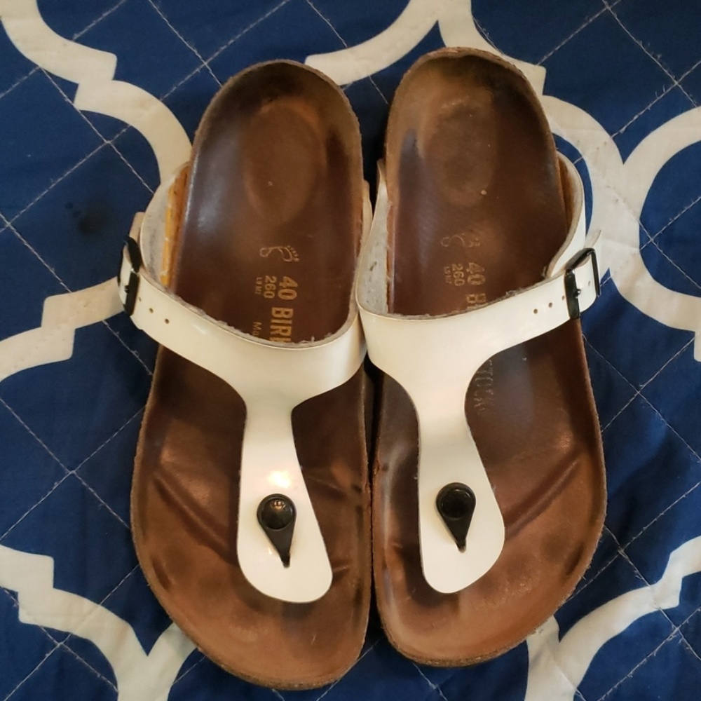 Birkenstock Gizah White Patent Birko-flor 40 Regul